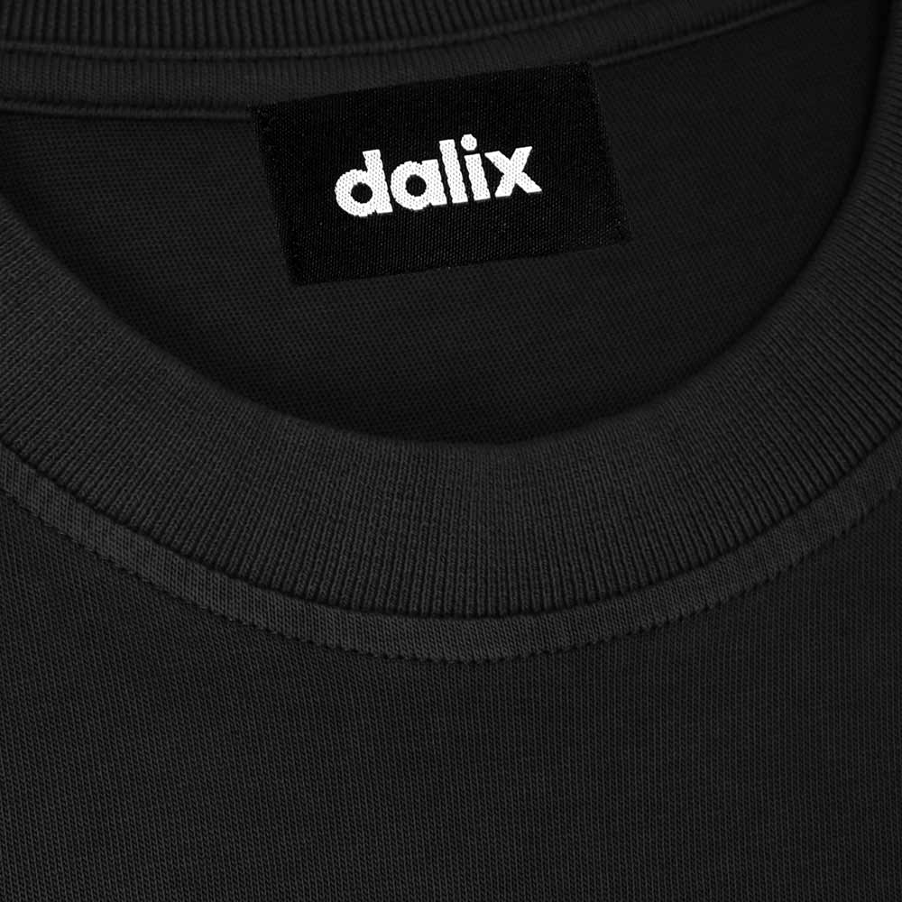 Dalix Lil Smile Heavyweight Pigment Dye Tee Short Sleeve Cotton Shirt Mens in Black 2XL XX-Large