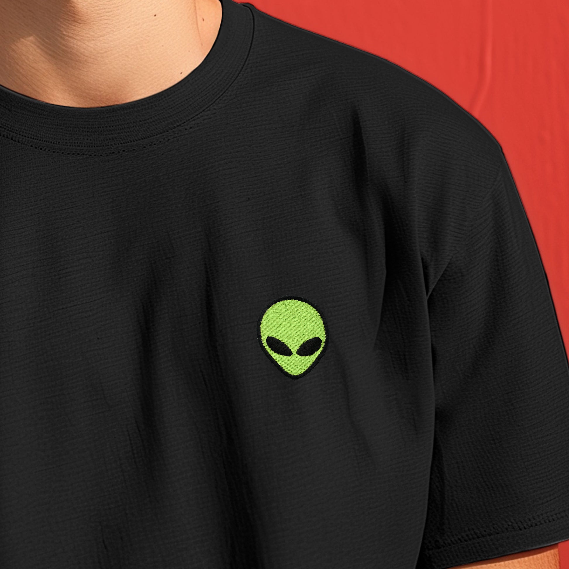 Dalix Alien Heavyweight Soft Tee Short Sleeve Cotton Shirt Mens in Black 2XL XX-Large