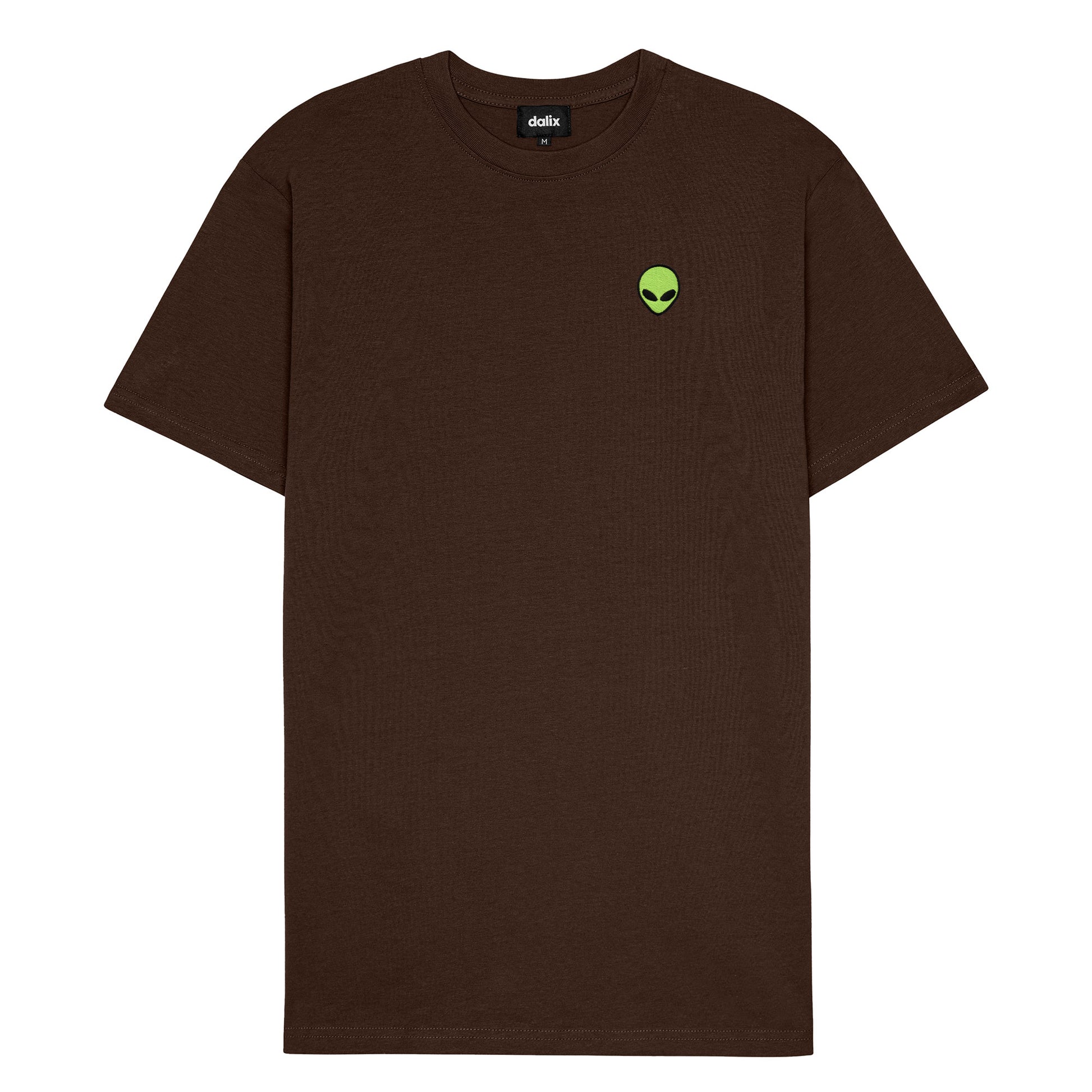 Dalix Alien Heavyweight Soft Tee Short Sleeve Cotton Shirt Mens in Cacao 2XL XX-Large