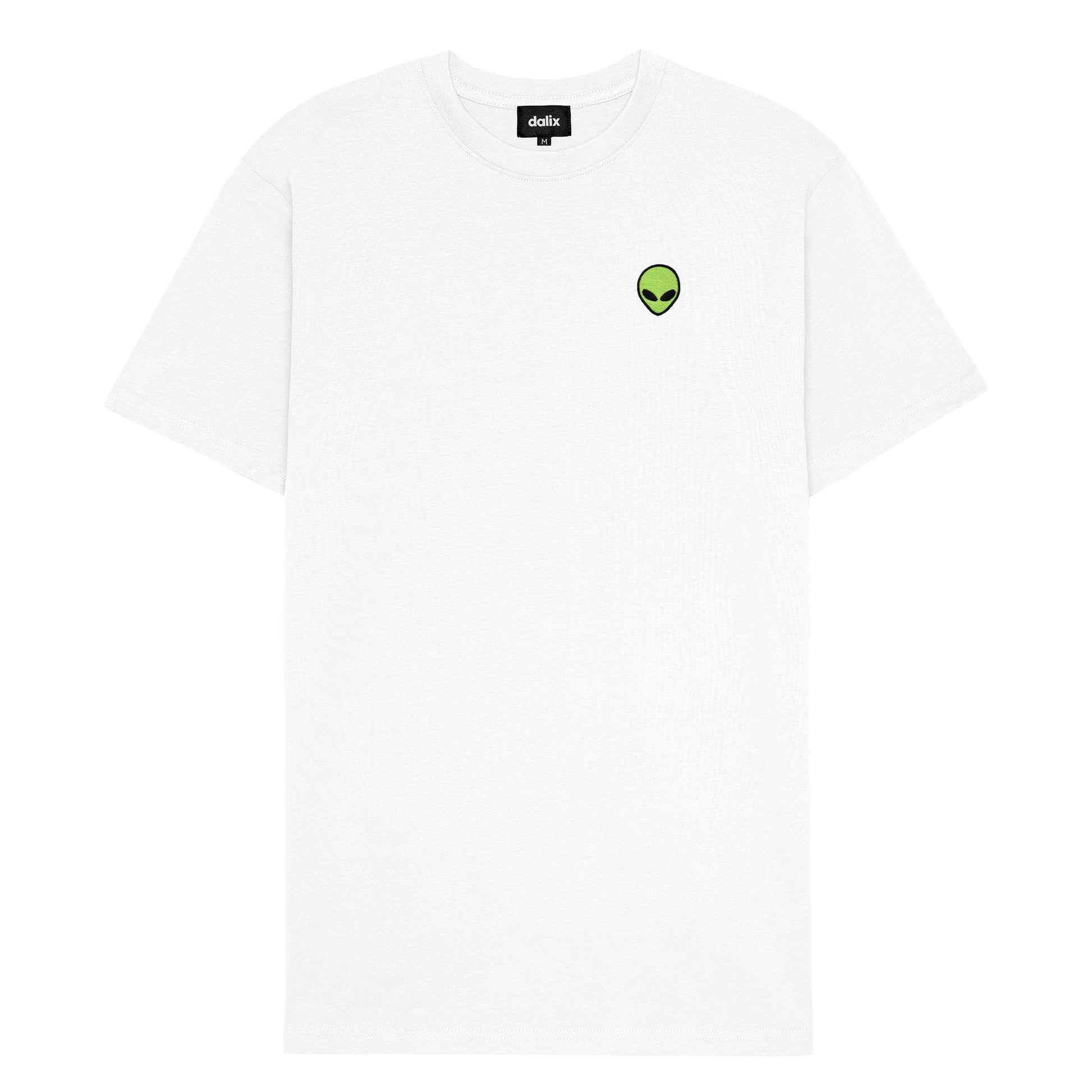 Dalix Alien Heavyweight Soft Tee Short Sleeve Cotton Shirt Mens in White 2XL XX-Large