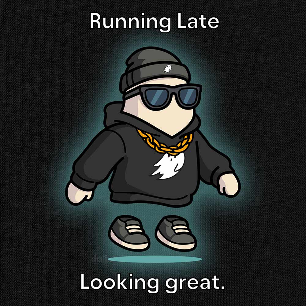 Dalix Running Late Tee Short Sleeve Cotton T Shirt Summer Mens