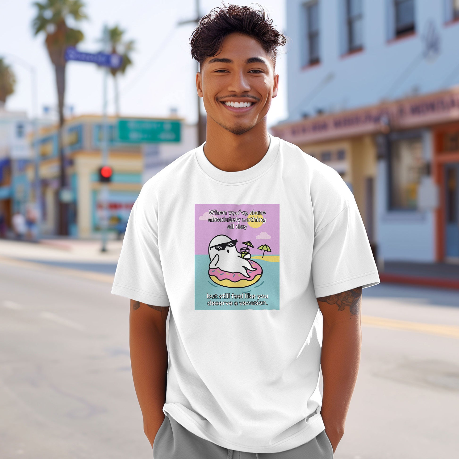 Dalix Vacation Heavyweight Soft Tee Short Sleeve Cotton Shirt Mens
