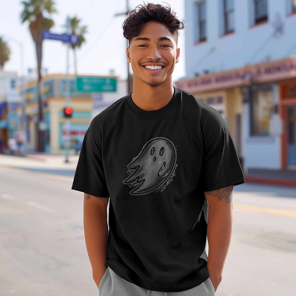 Dalix Distressed Ghost Tee Short Sleeve Cotton T Shirt Summer Mens