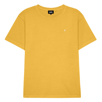Dalix Lil Bolt Midweight Garment Dye Soft Tee Short Sleeve Cotton Shirt Mens in Old Gold 2XL XX-Large