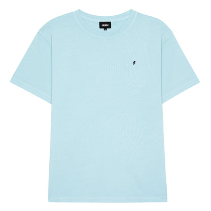 Dalix Lil Bolt Midweight Garment Dye Soft Tee Short Sleeve Cotton Shirt Mens in Sky Blue 2XL XX-Large