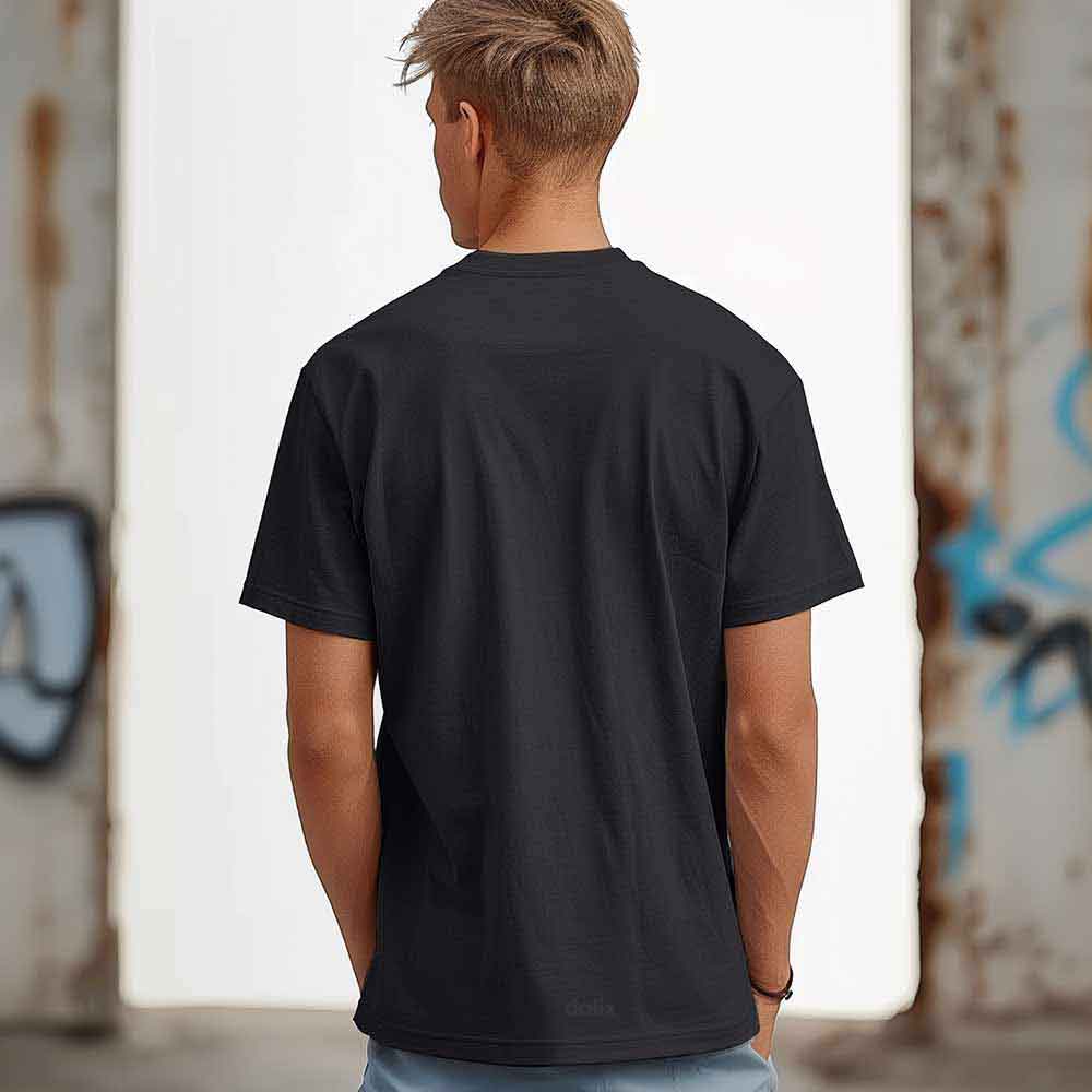 Dalix Lil Martini Midweight Garment Dye Soft Tee Short Sleeve Cotton Shirt Mens in Black 2XL XX-Large