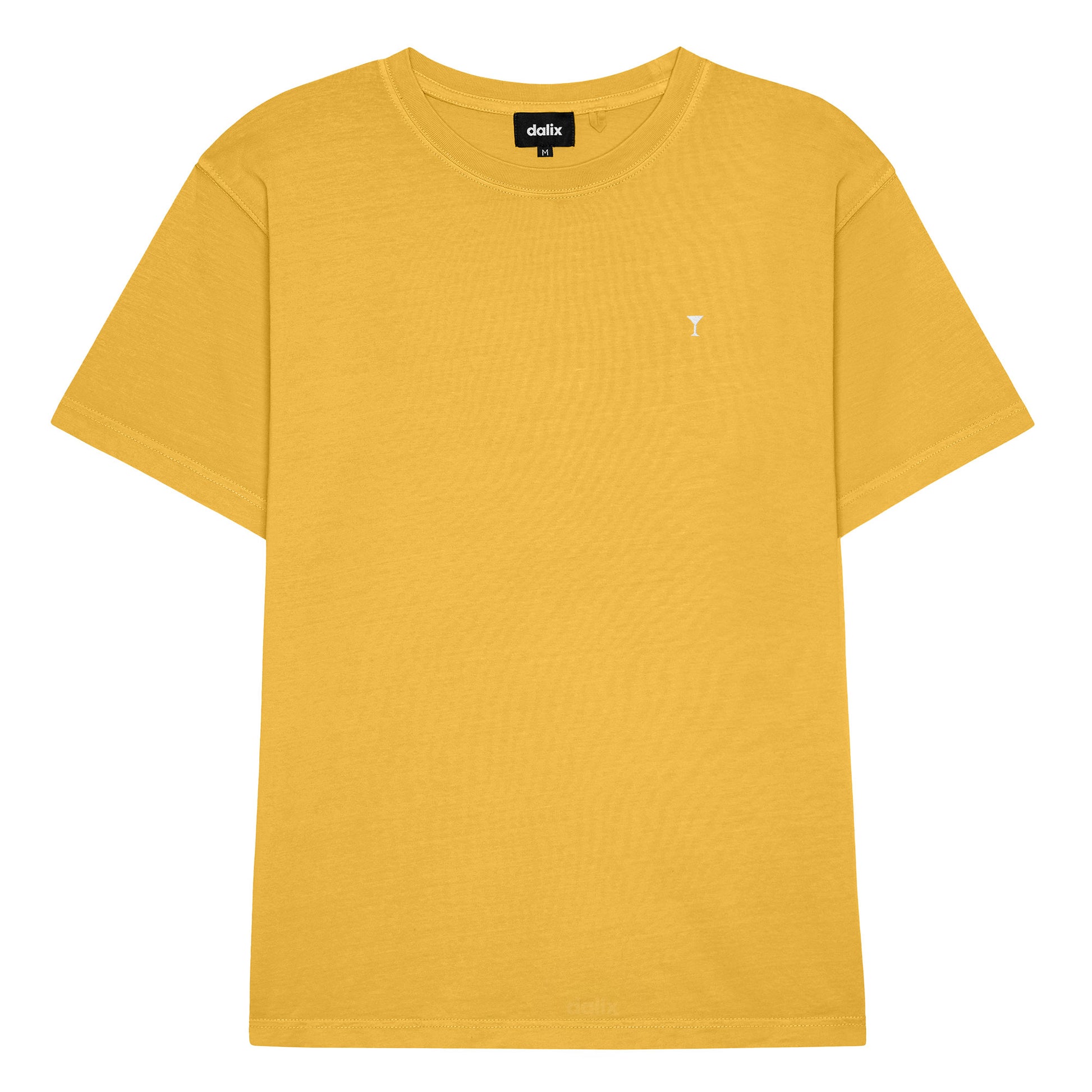 Dalix Lil Martini Midweight Garment Dye Soft Tee Short Sleeve Cotton Shirt Mens in Old Gold 2XL XX-Large