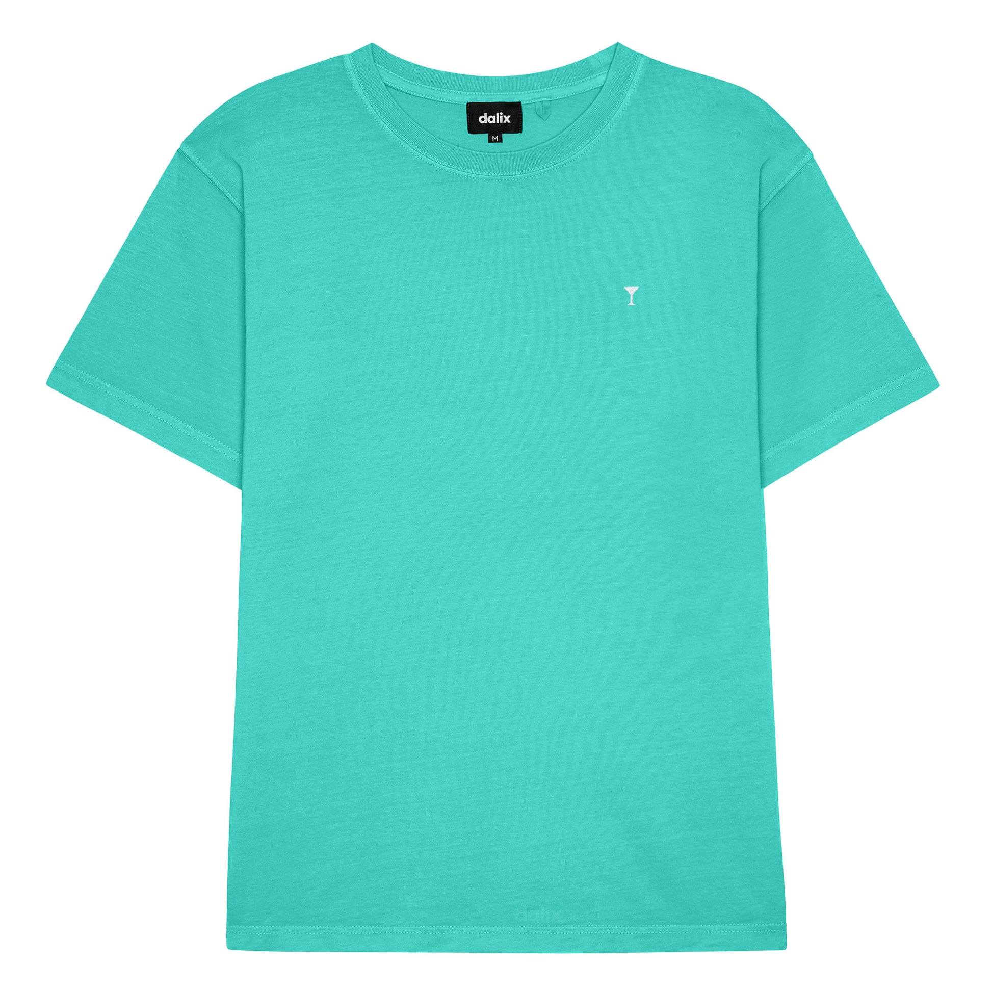 Dalix Lil Martini Midweight Garment Dye Soft Tee Short Sleeve Cotton Shirt Mens in Sea Green 2XL XX-Large