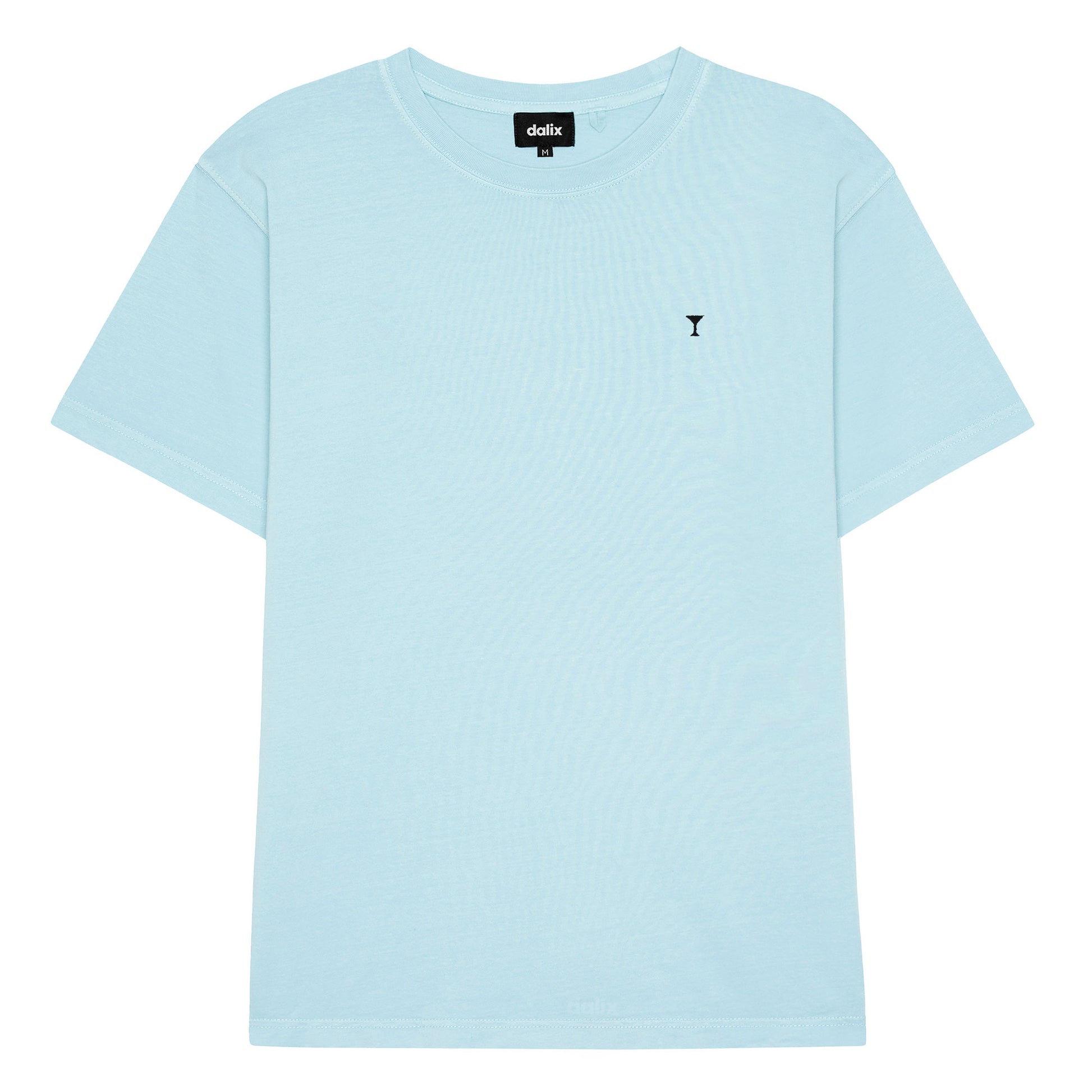 Dalix Lil Martini Midweight Garment Dye Soft Tee Short Sleeve Cotton Shirt Mens in Sky Blue 2XL XX-Large