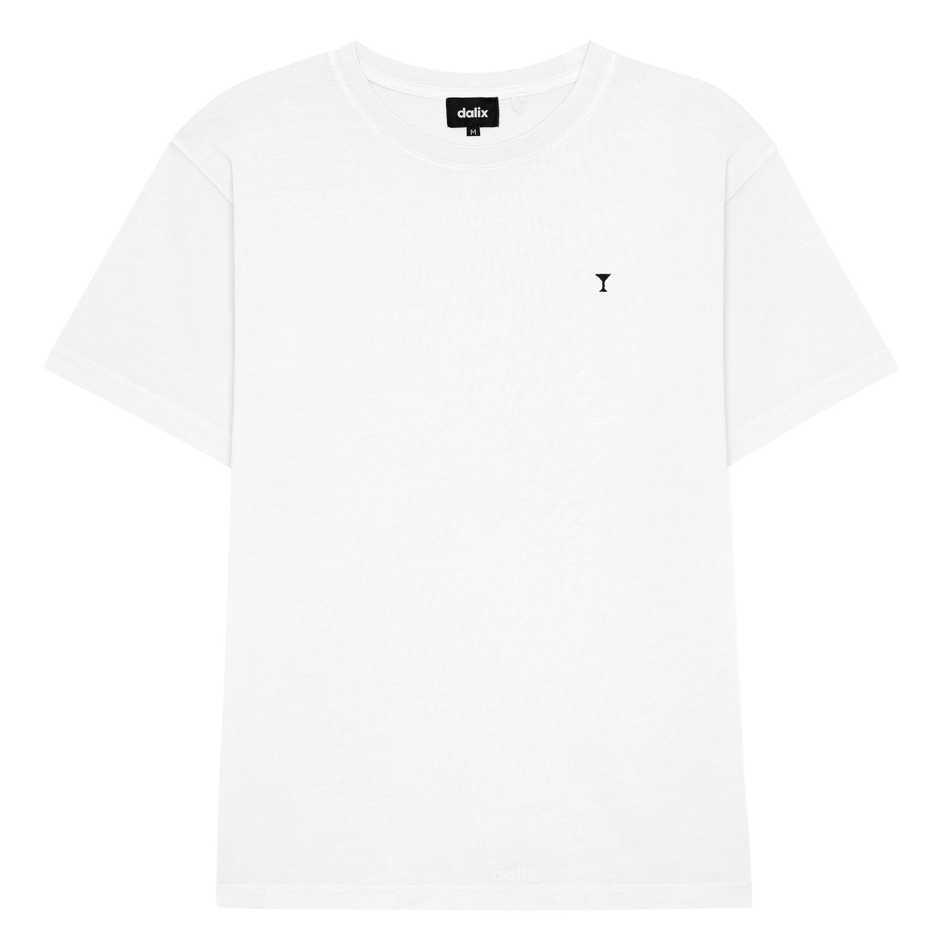 Dalix Lil Martini Midweight Garment Dye Soft Tee Short Sleeve Cotton Shirt Mens in White 2XL XX-Large