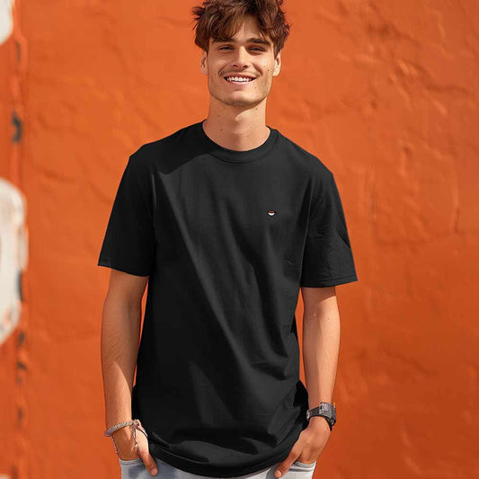 Dalix Lil Coffee Heavy Cotton Short Sleeve Summer Tee Mens in Black S Small