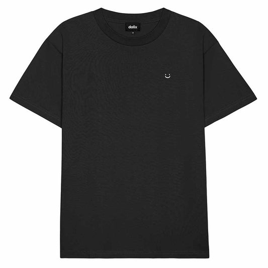 Dalix Lil Smile Heavy Cotton Short Sleeve Summer Tee Mens in Black S Small