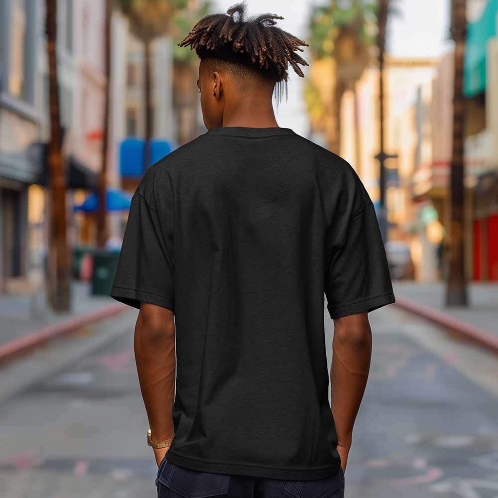 Dalix Alien Relaxed Heavy Cotton Short Sleeve Summer Tee Mens in Black S Small