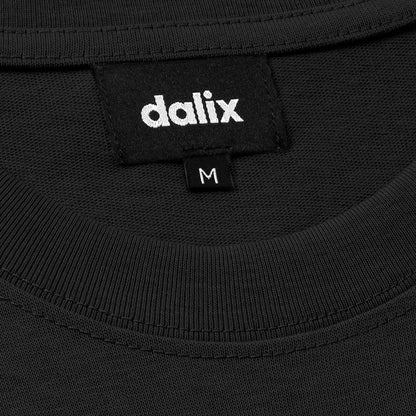 Dalix Alien Relaxed Heavy Cotton Short Sleeve Summer Tee Mens in Black S Small