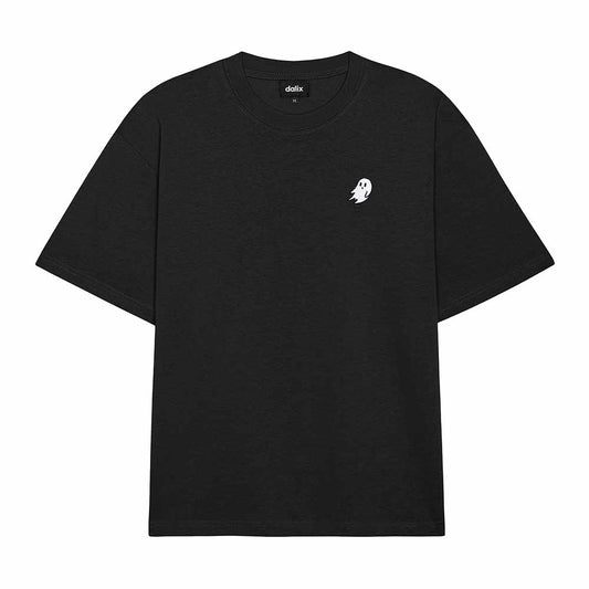 Dalix Ghost Relaxed Heavy Cotton Short Sleeve Summer Tee Mens in Black S Small