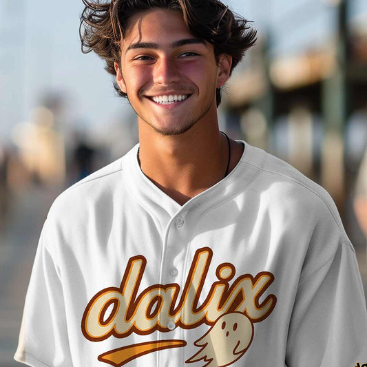Dalix Ghost Baseball Jersey Varsity Shirt