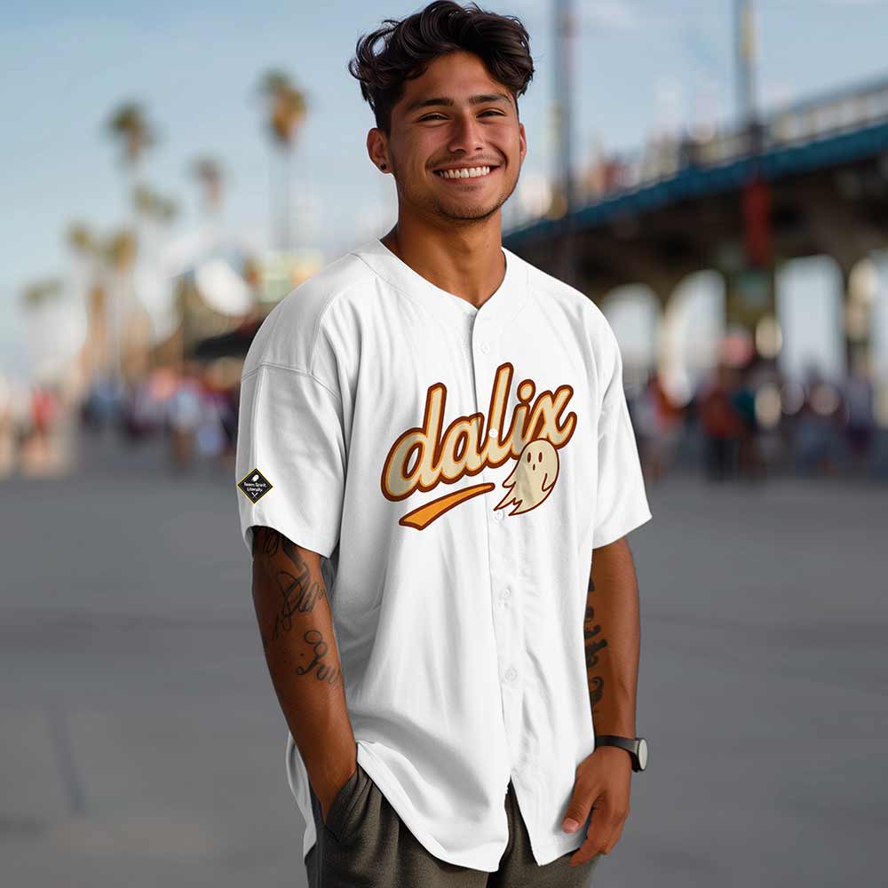 Dalix Ghost Baseball Jersey Varsity Shirt