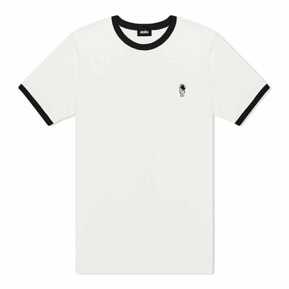 Dalix Mens Astronaut Jersey Ringer Tee Short Sleeve Spring Summer in Vin White Black S Small