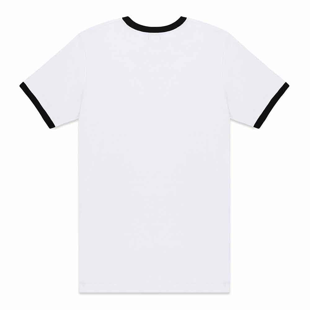 Dalix Mens Astronaut Jersey Ringer Tee Short Sleeve Spring Summer in White Black S Small