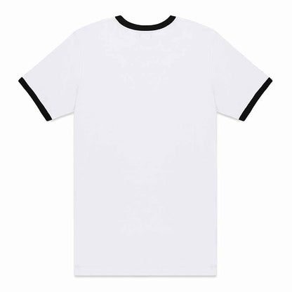 Dalix Mens Astronaut Jersey Ringer Tee Short Sleeve Spring Summer in White Black S Small