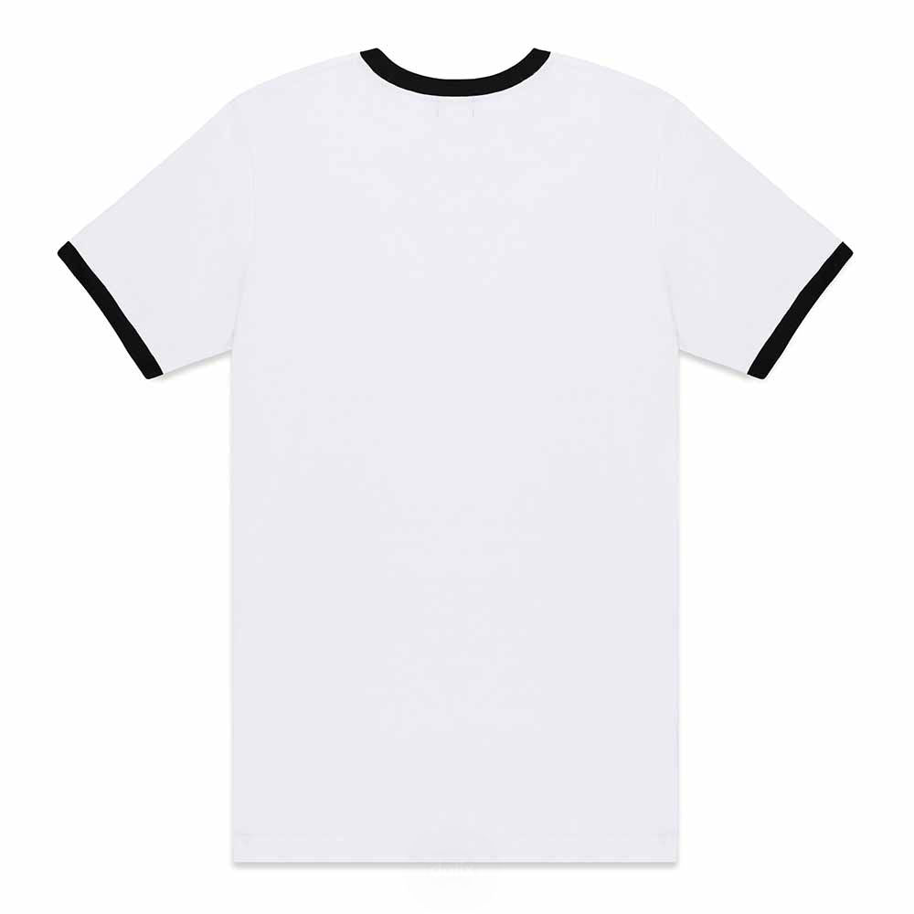 Dalix Mens Ghost Jersey Ringer Tee Short Sleeve Spring Summer in White Black S Small