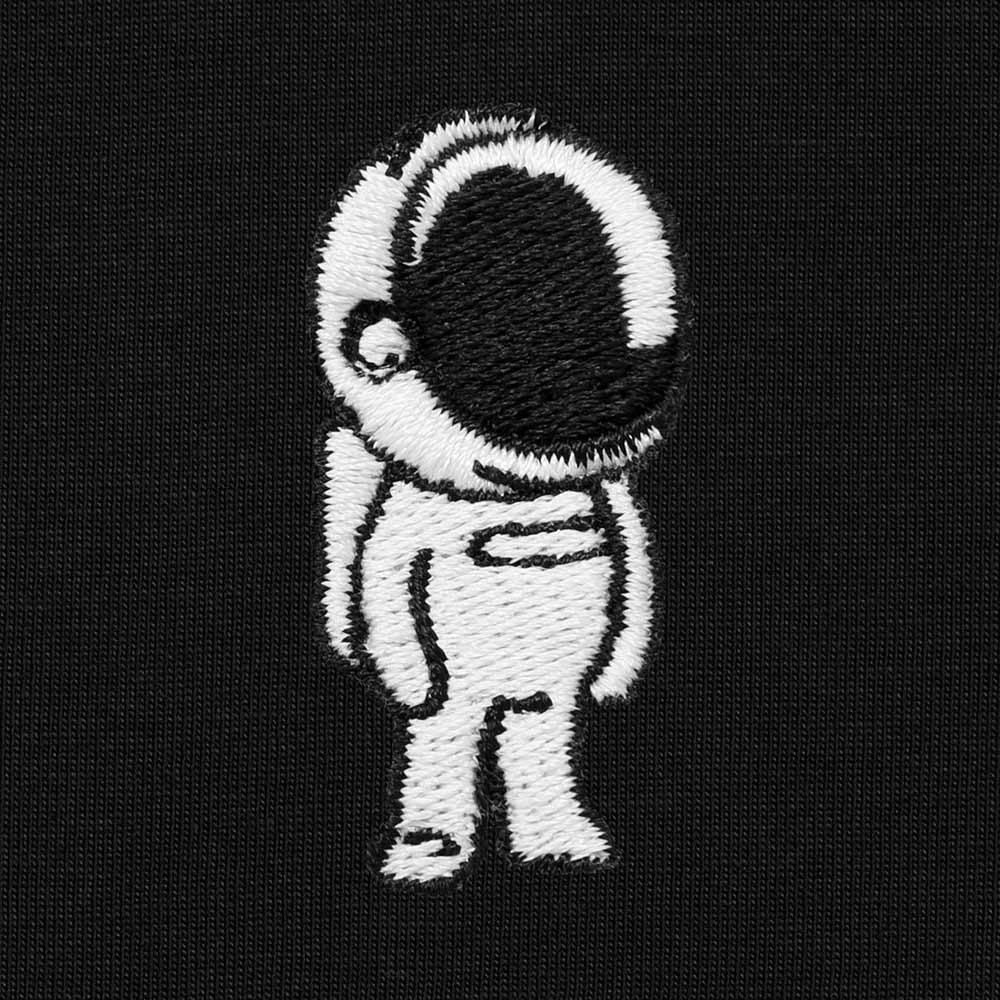Dalix Astronaut Midweight 3 Button Casual Polo Short Sleeve Cotton Collared Shirt in Black S Small