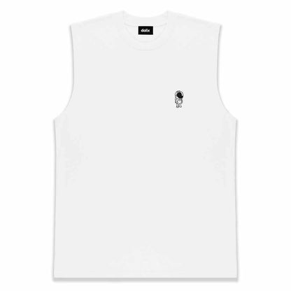 Dalix Astronaut Cotton Tank Top Sleeveless Shirt Relaxed Fit Midweight Breathable Casual Everyday Wear Mens in White S Small