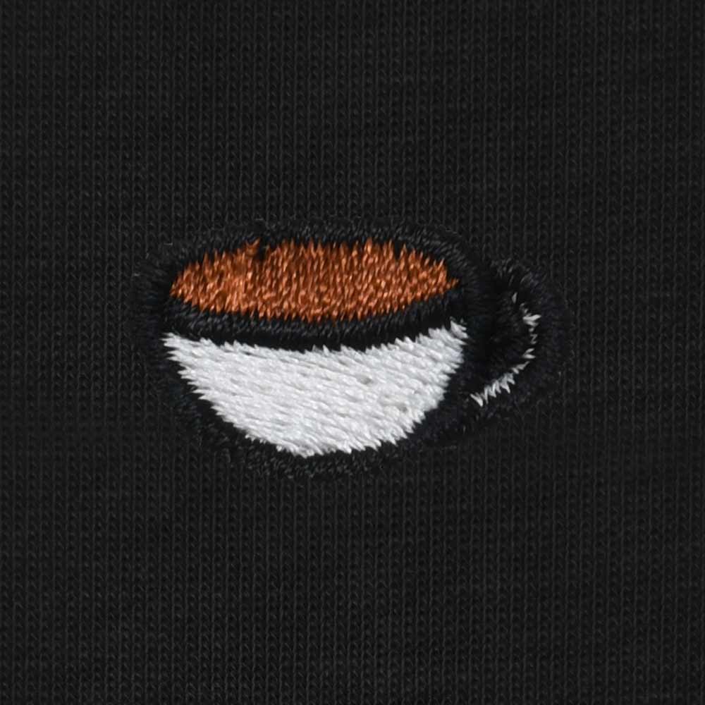 Dalix Lil Coffee Embroidered Lightweight Jersey Tee Summer Cute Food Womens in Black 2XL XX-Large