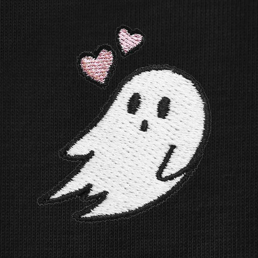 Dalix Heartly Ghost Embroidered Soft Cotton Short Sleeve T Shirt Womens in Black 2XL XX-Large