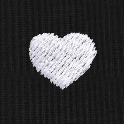 Dalix Lil Heart Face Embroidered Lightweight Relaxed Jersey Tee Summer Cute Short Sleeve T Shirt Womens in Black 2XL XX-Large