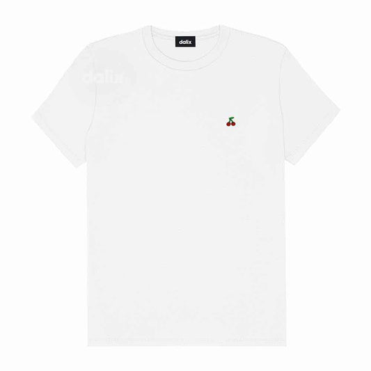 Dalix Lil Cherry Cotton Tee Short Sleeve Soft Jersey Shirt Fruit Cute Womens in White 2XL XX-Large