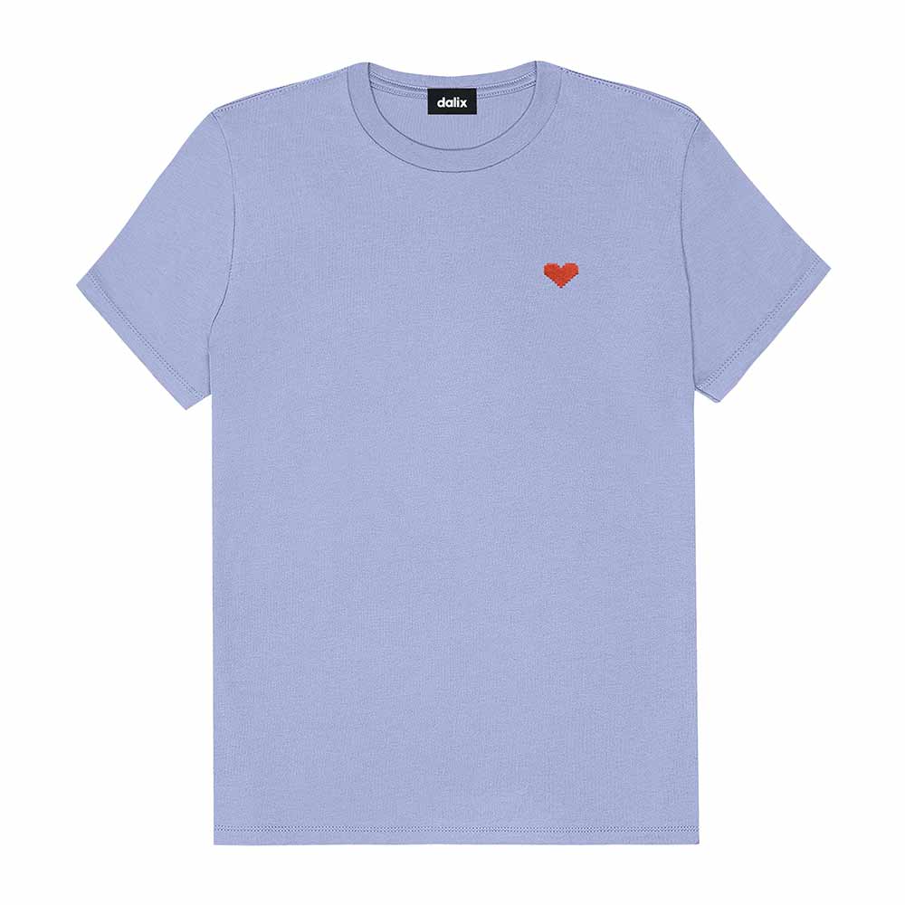 Dalix Womens Pixel Heart Jersey Relaxed Tee