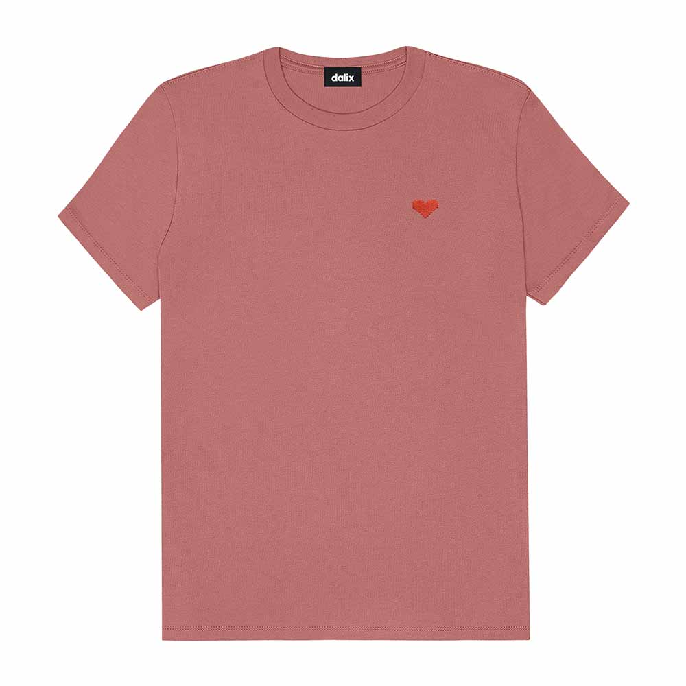 Dalix Womens Pixel Heart Jersey Relaxed Tee