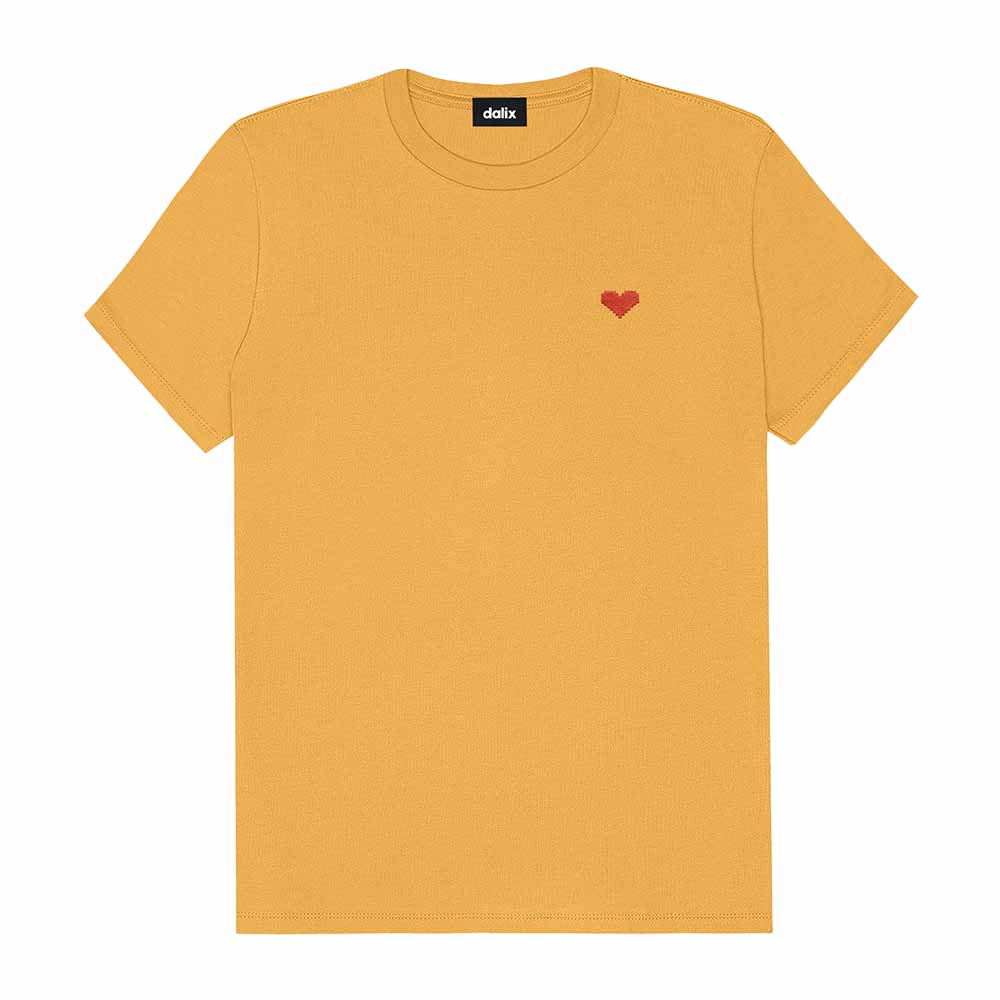 Dalix Womens Pixel Heart Jersey Relaxed Tee