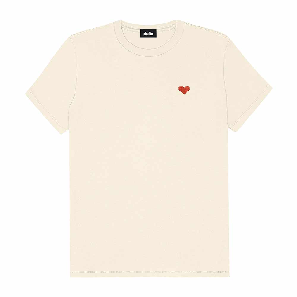 Dalix Womens Pixel Heart Jersey Relaxed Tee