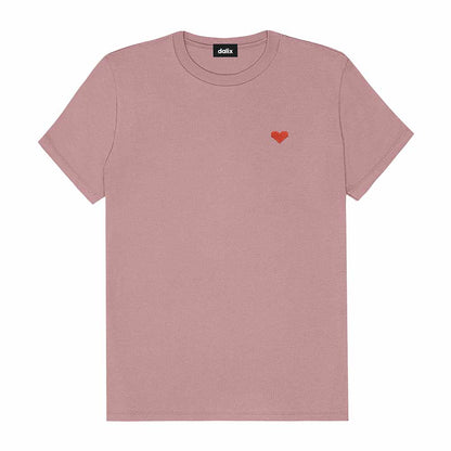 Dalix Womens Pixel Heart Jersey Relaxed Tee