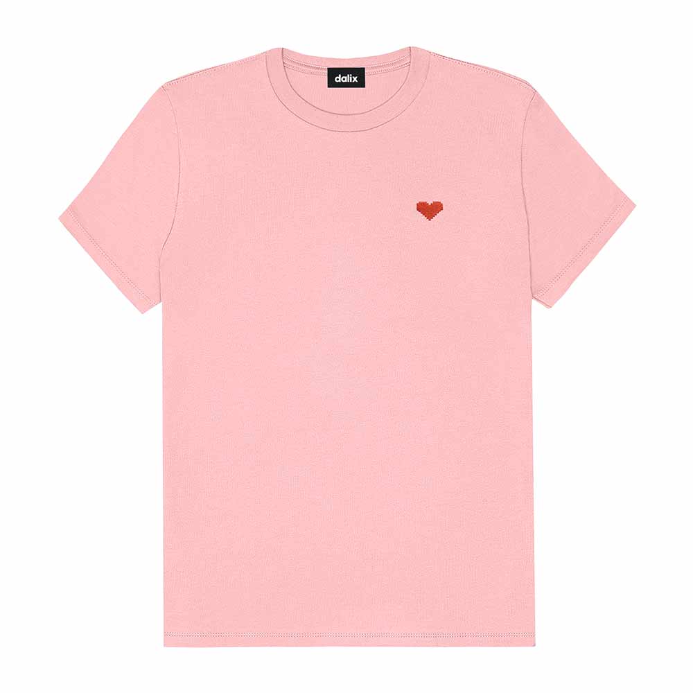Dalix Womens Pixel Heart Jersey Relaxed Tee