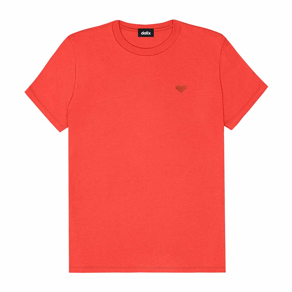 Dalix Womens Pixel Heart Jersey Relaxed Tee