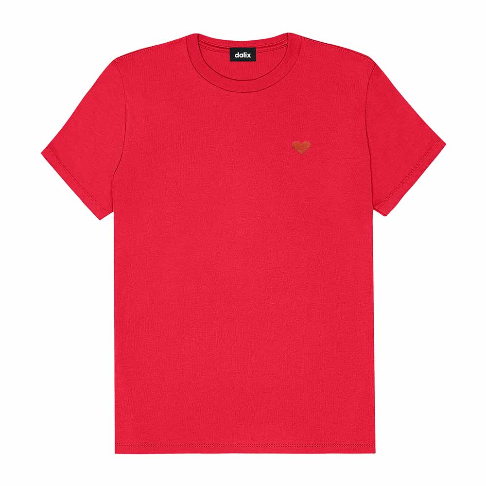 Dalix Womens Pixel Heart Jersey Relaxed Tee
