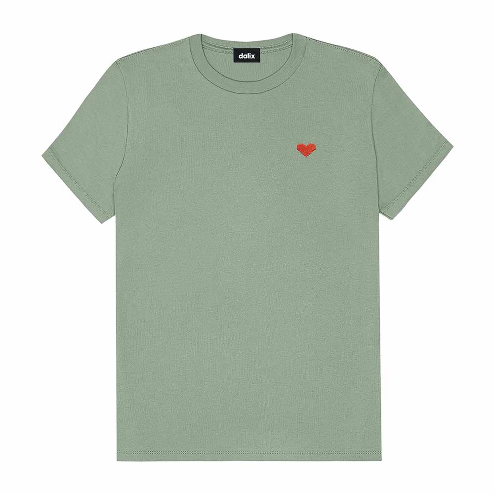 Dalix Womens Pixel Heart Jersey Relaxed Tee
