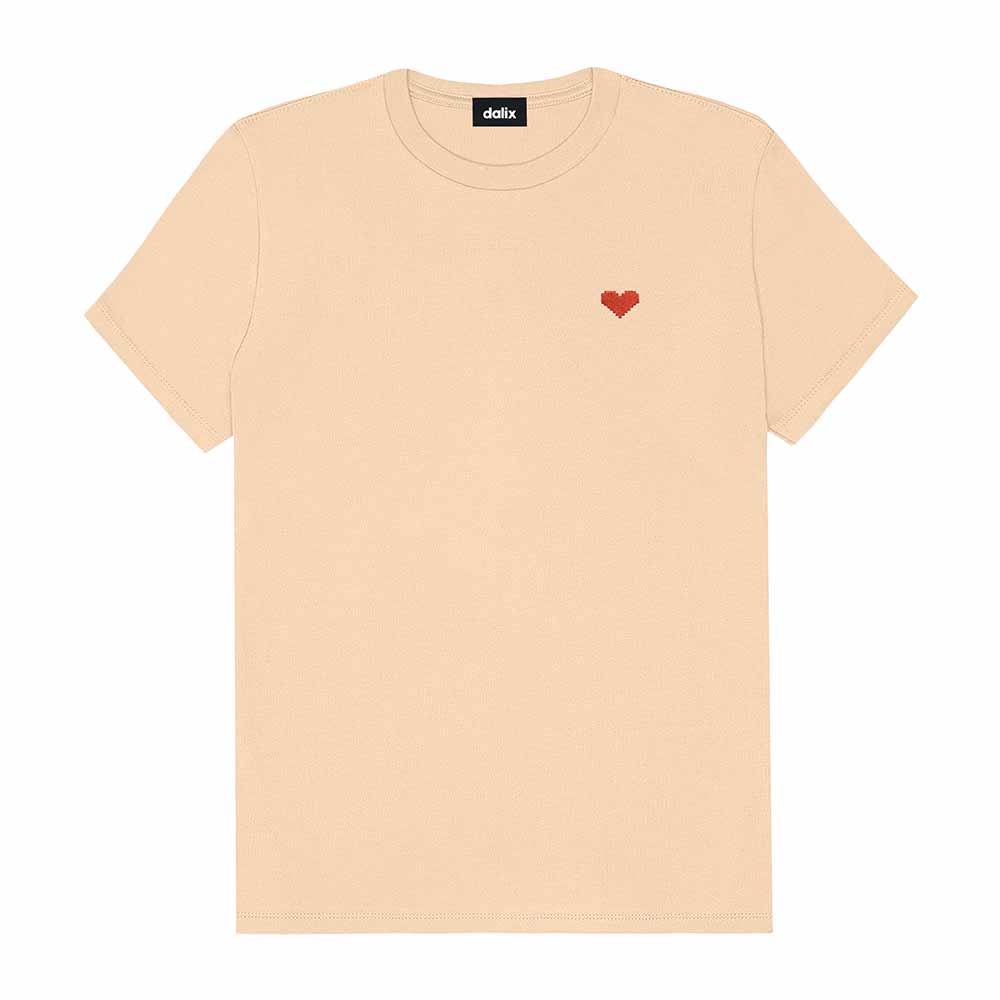 Dalix Womens Pixel Heart Jersey Relaxed Tee