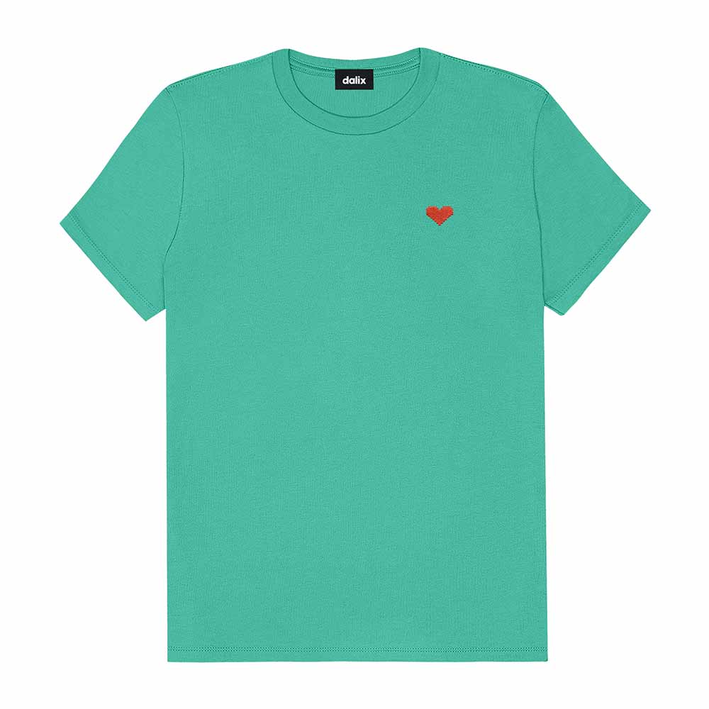 Dalix Womens Pixel Heart Jersey Relaxed Tee