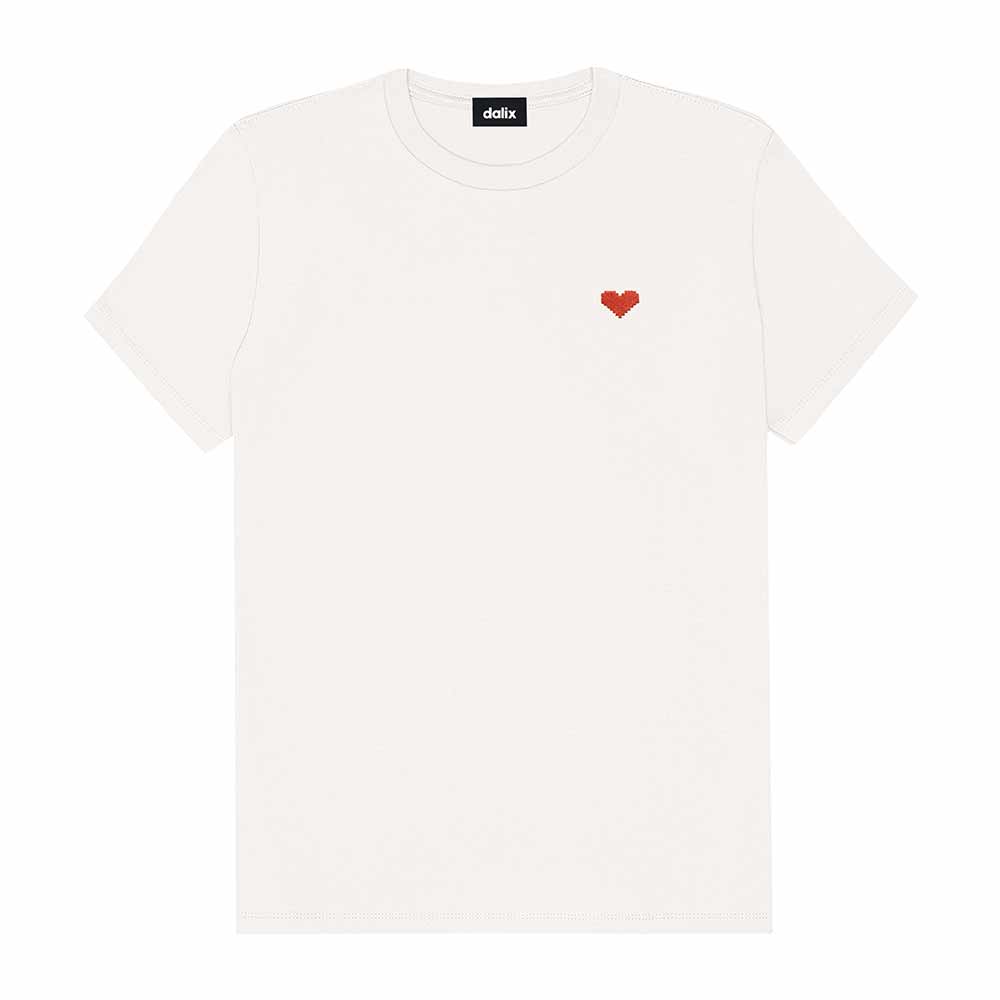 Dalix Womens Pixel Heart Jersey Relaxed Tee