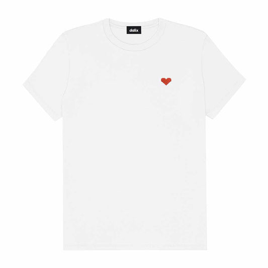 Dalix Womens Pixel Heart Jersey Relaxed Tee
