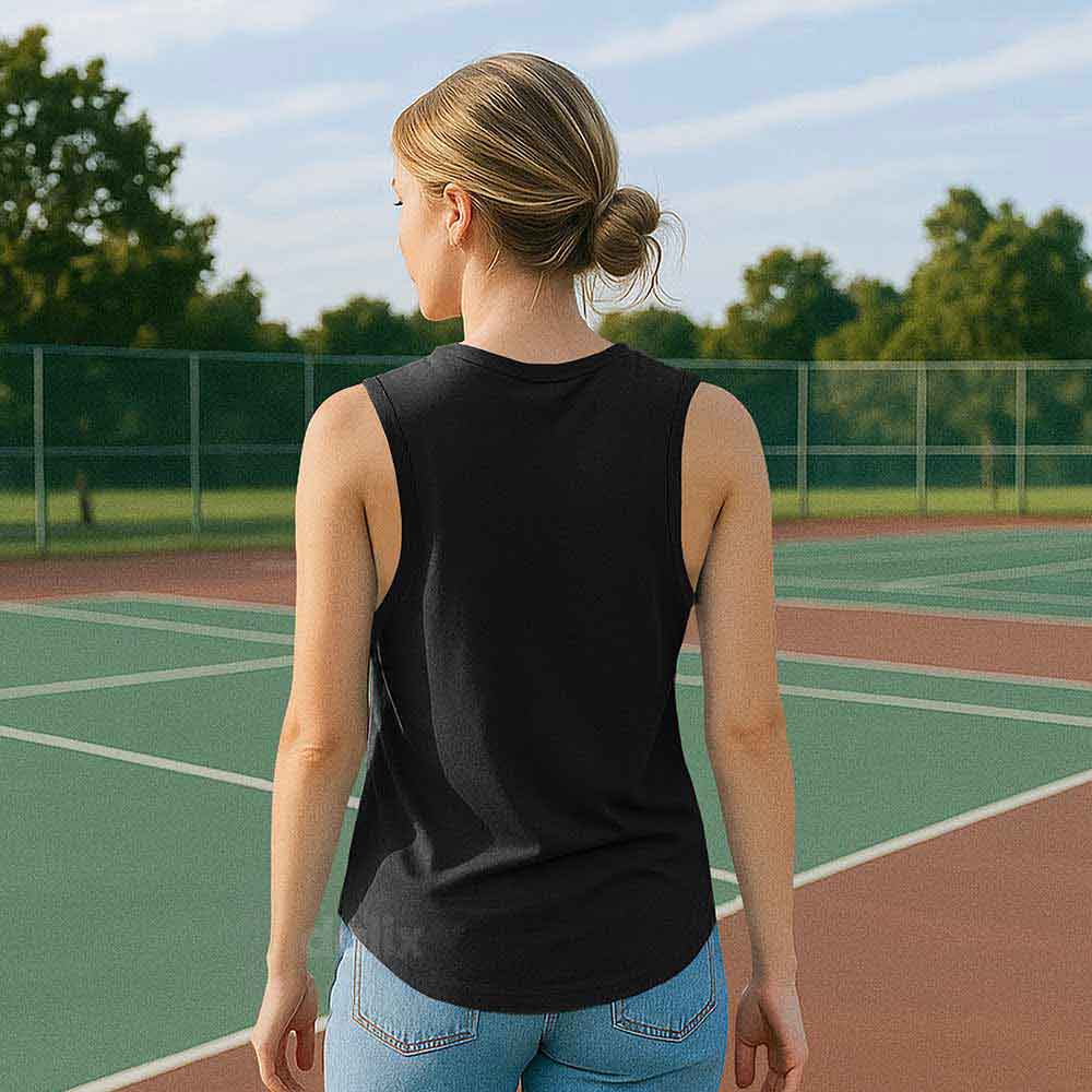 Dalix Coffee Martini Embroidered Muscle Tank Cotton Soft Outdoor Summer Womens in Black 2XL XX-Large