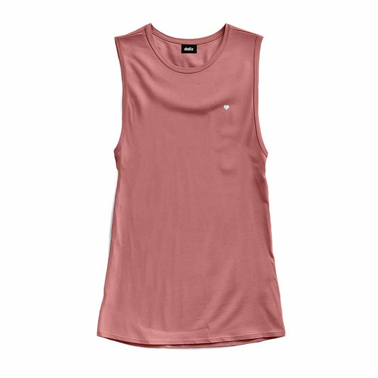 Dalix Lil Heart Embroidered Muscle Tank Cotton Soft Outdoor Summer Womens in Mauve 2XL XX-Large