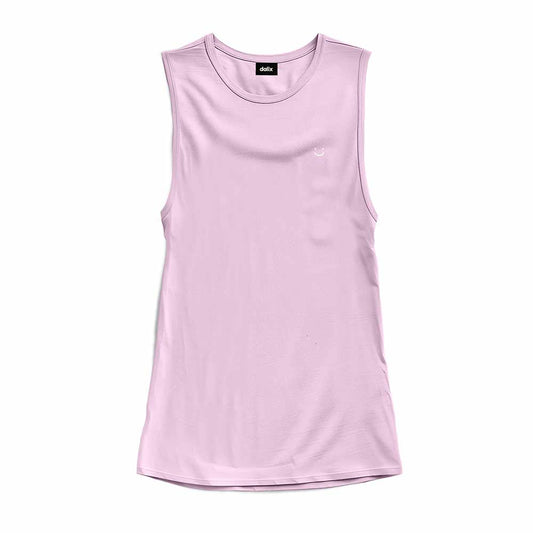 Dalix Lil Smile Embroidered Muscle Tank Cotton Soft Outdoor Summer Womens in Lilac 2XL XX-Large