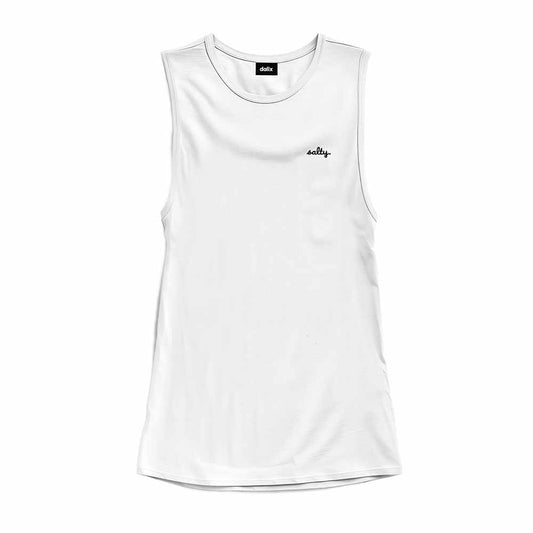 Dalix Salty Embroidered Muscle Tank Cotton Soft Outdoor Summer Womens in White 2XL XX-Large