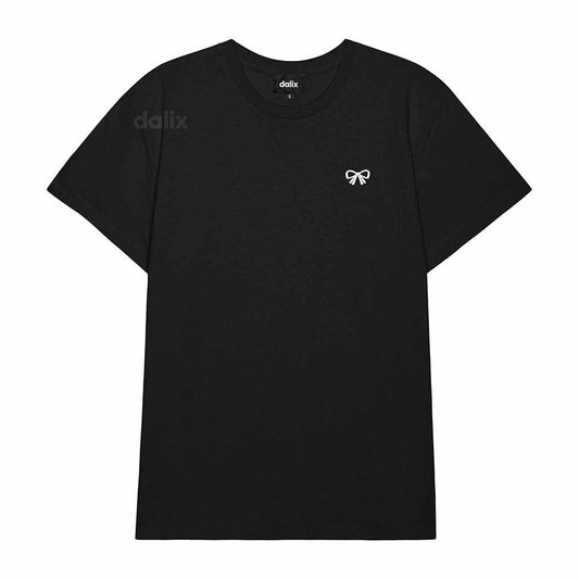 Dalix Bow Everyday Tee Lightweight Short Sleeve Summer Shirt Womens in Black S Small