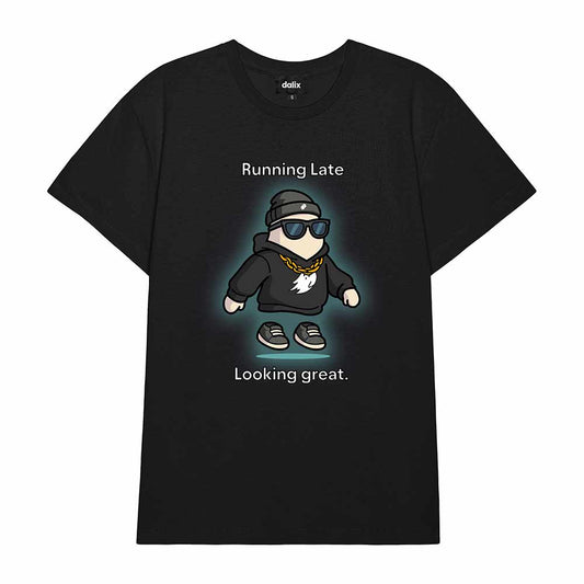 Dalix Running Late Tee Short Sleeve Cotton T Shirt Summer Mens